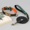 Personalized PU Leather Dog Collar Set