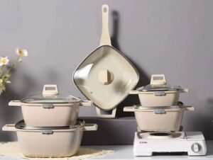 Enamel Cookware Set with Lid